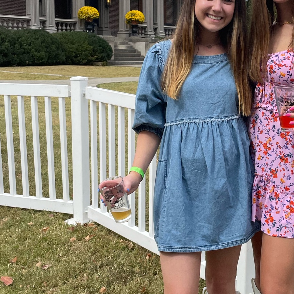 Free People Get Obsessed Denim Mini Dress - Picture 3 of 6